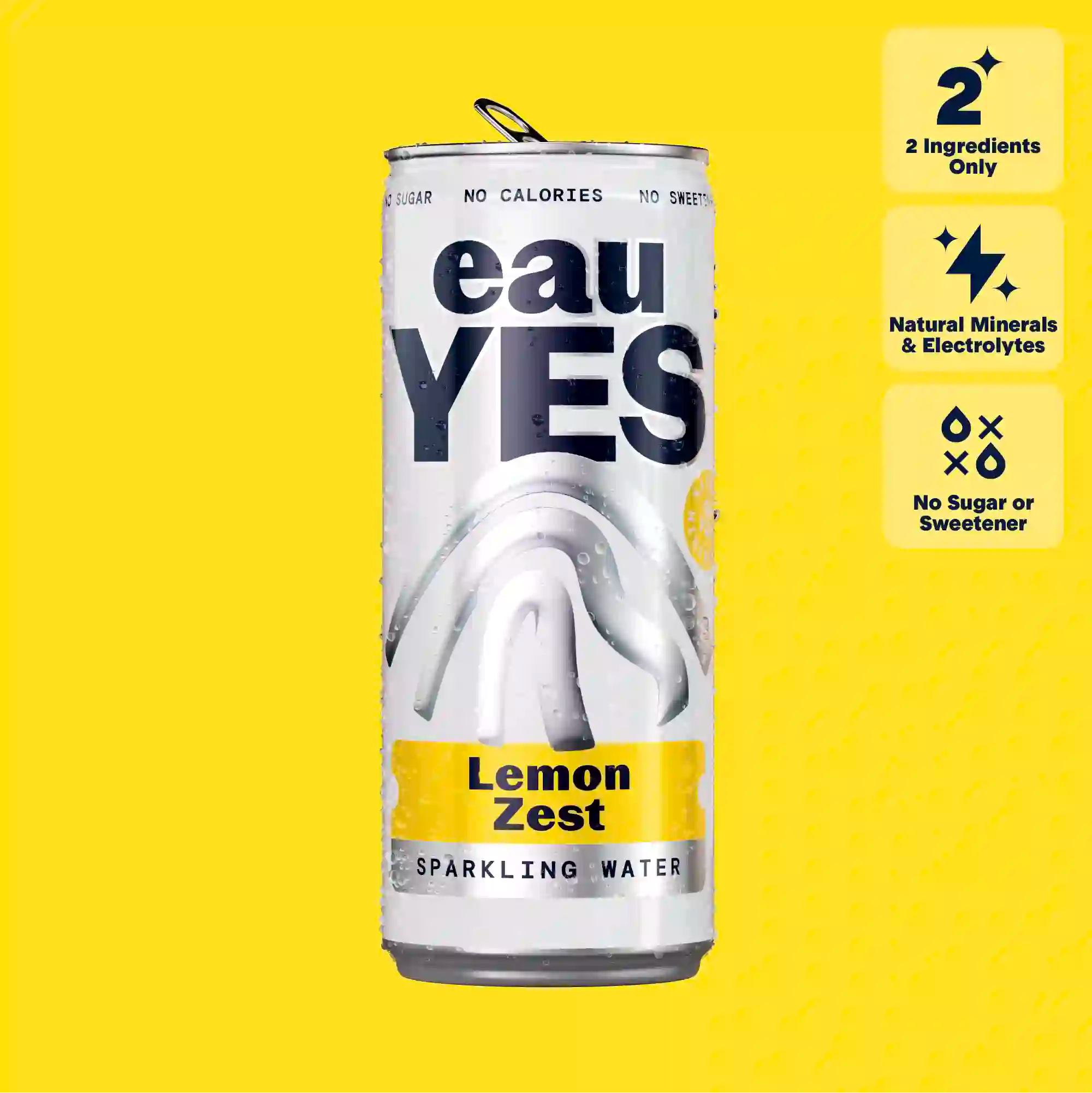 eauYES water lemon zest sparkling water can