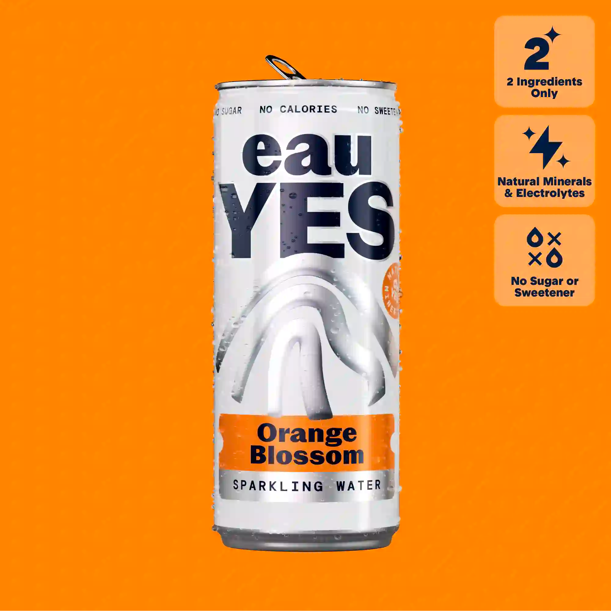eauYES orange blossom sparkling water can