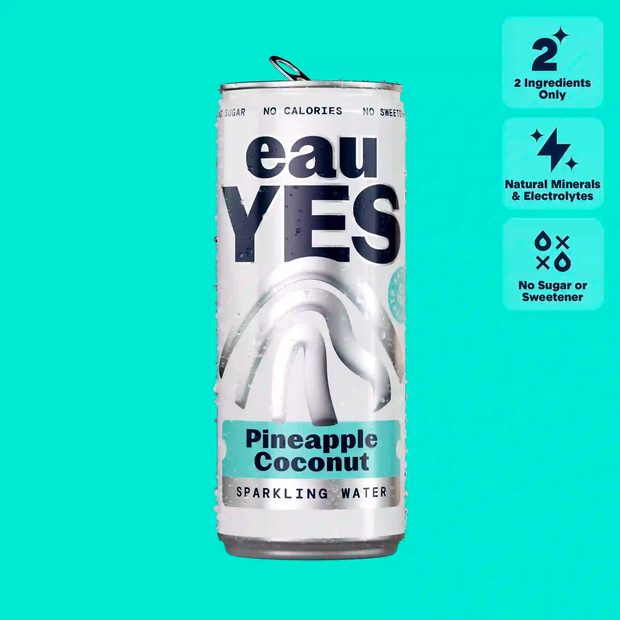 eauYES pineapple coconut sparkling water can