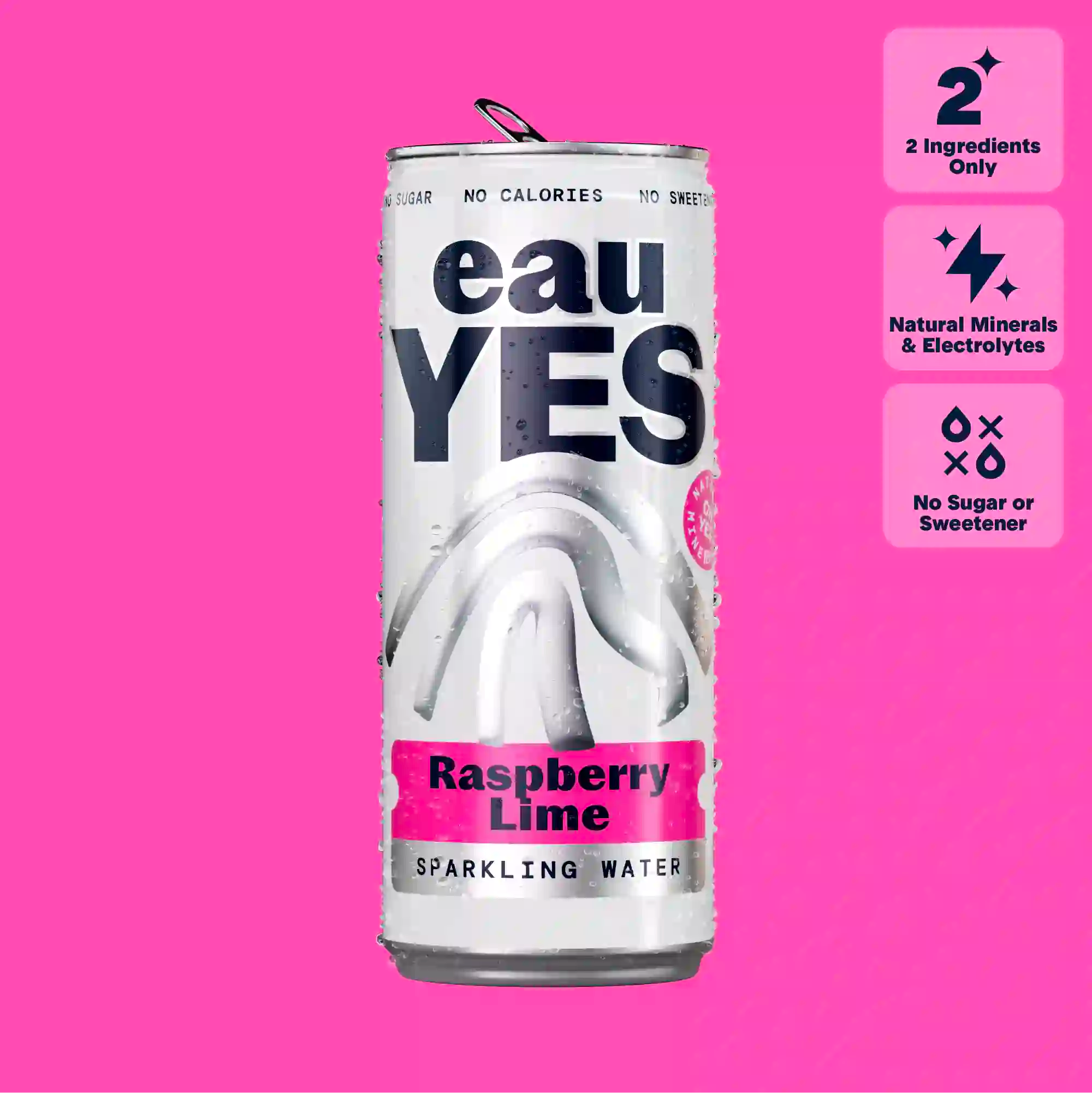 eauYES raspberry lime sparkling water can